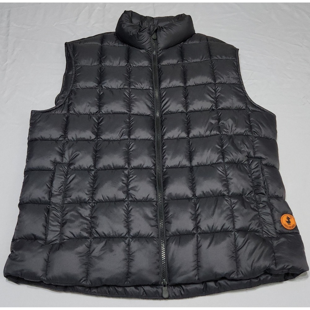 Save The Duck Mens Black Plumtech Ultra Light Puffer Vest Large Animal Free